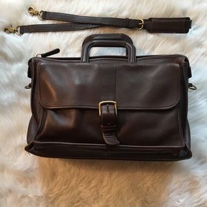 Large COACH Leather Briefcase Crossbody